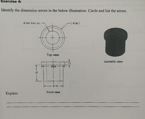 Exercise 4 : Identify the dimension errors in the
