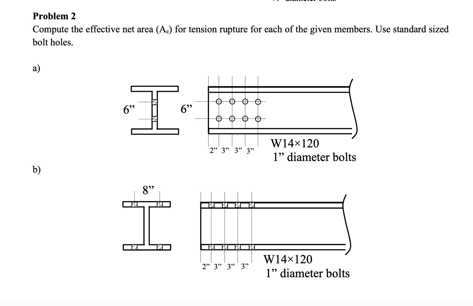 Problem 2 Compute the effective net area ( A e )