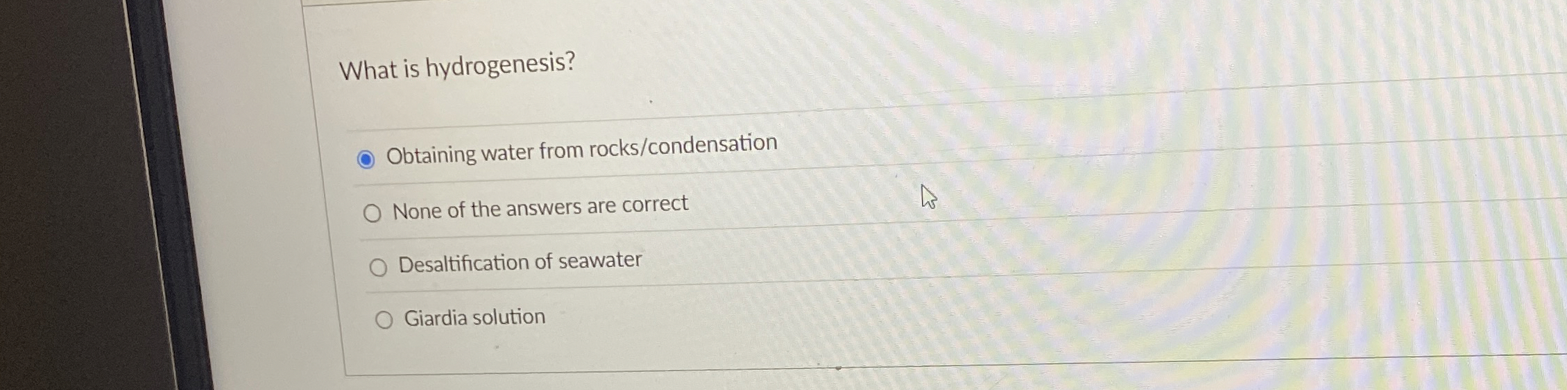 What is hydrogenesis? Obtaining water from rocks