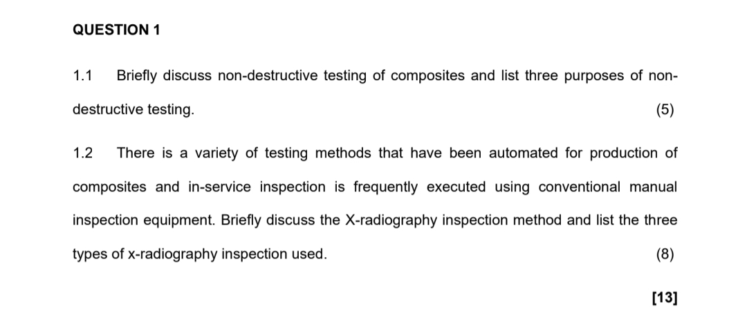 QUESTION 1 1 . 1 Briefly discuss non -