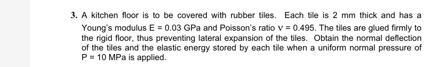 A kitchen floor is to be covered with rubber