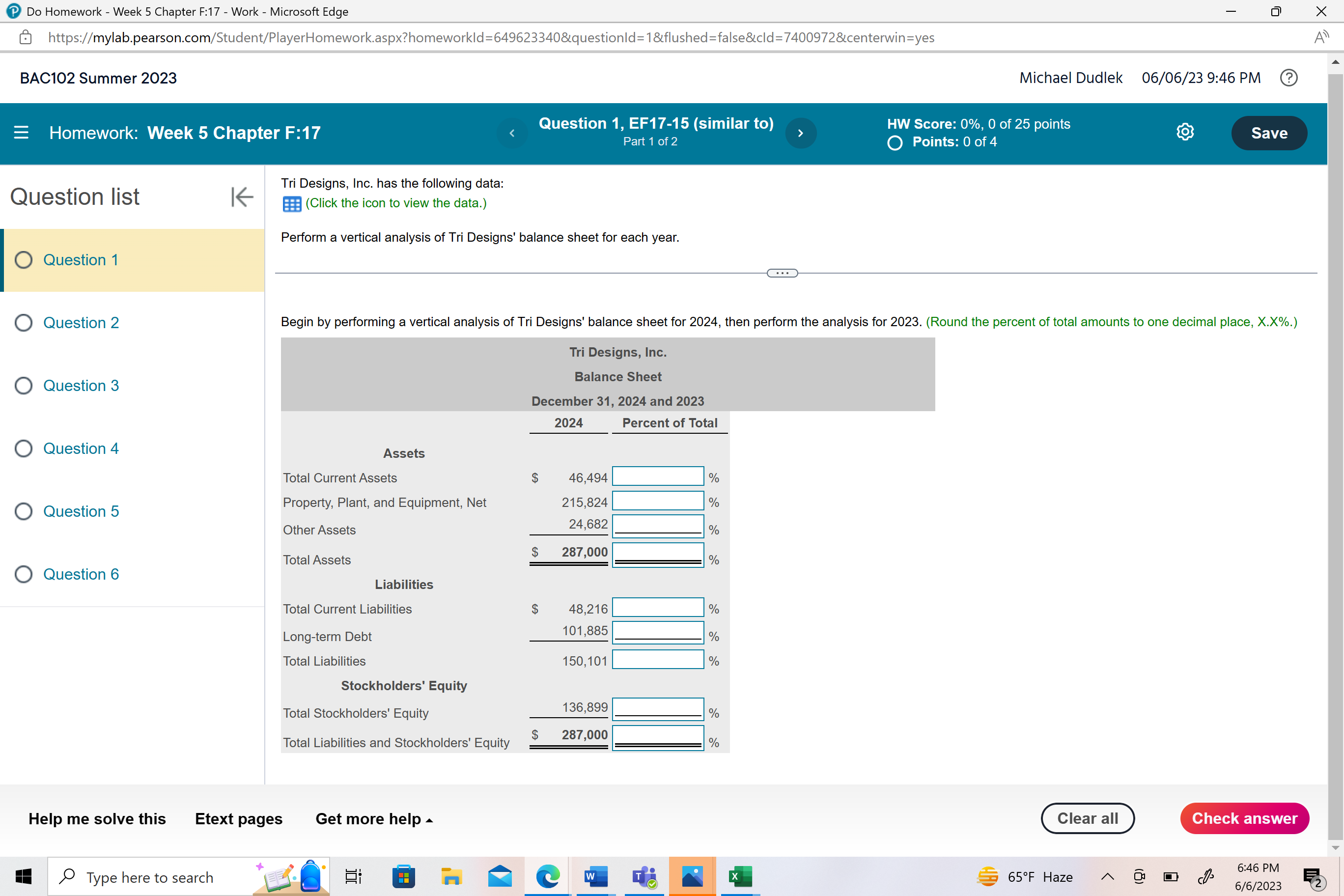 Do Homework - Week 5 Chapter F:17 - Work -