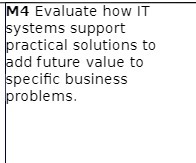 M4 Evaluate how IT systems support practical