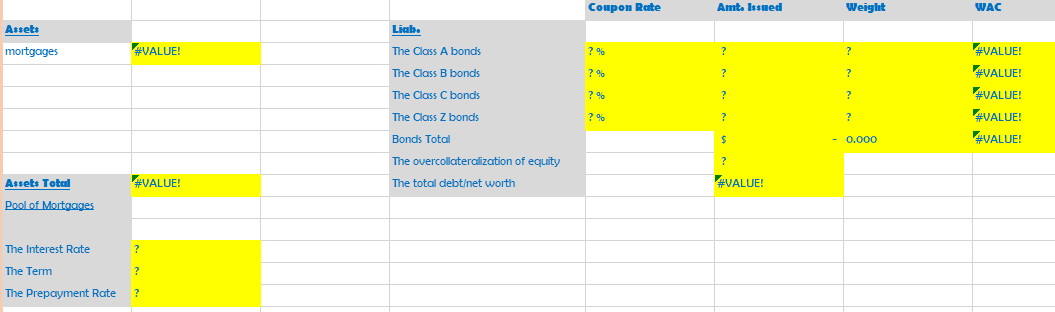 Please display answer in the given excel setup.
