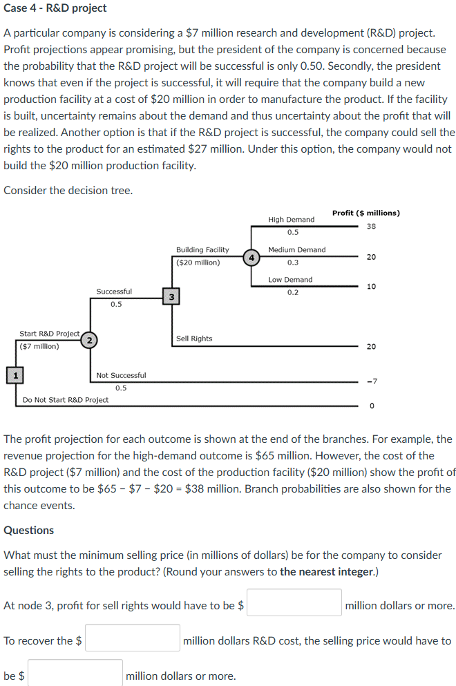 Case 4 - R&D project A particular company is