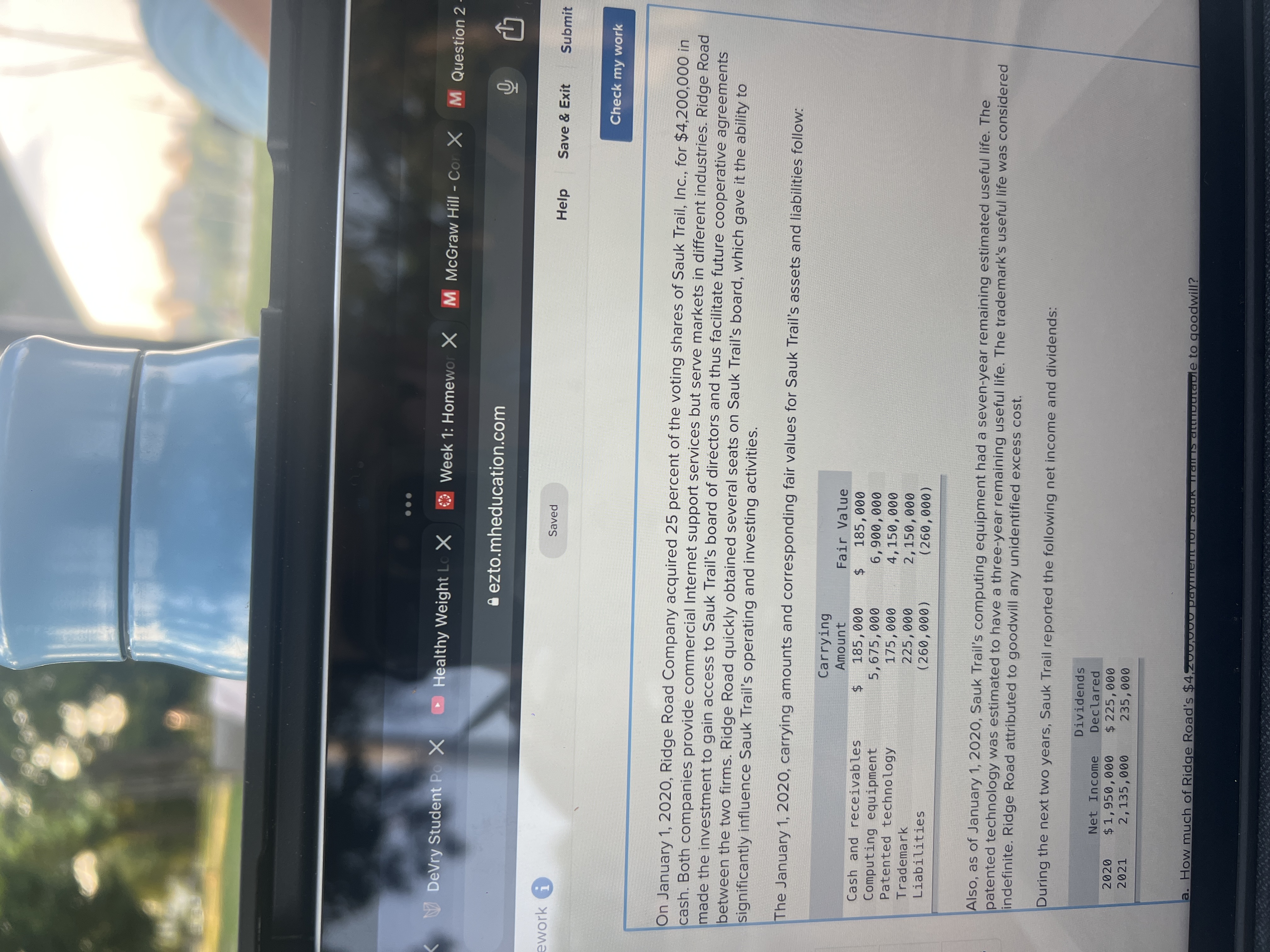 . . . DeVry Student Po X Healthy Weight Lo X Week