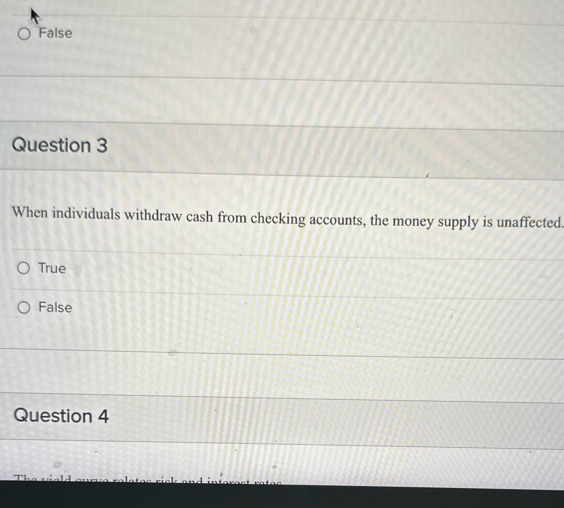 True or false Q FalSe Question 3 When individuals