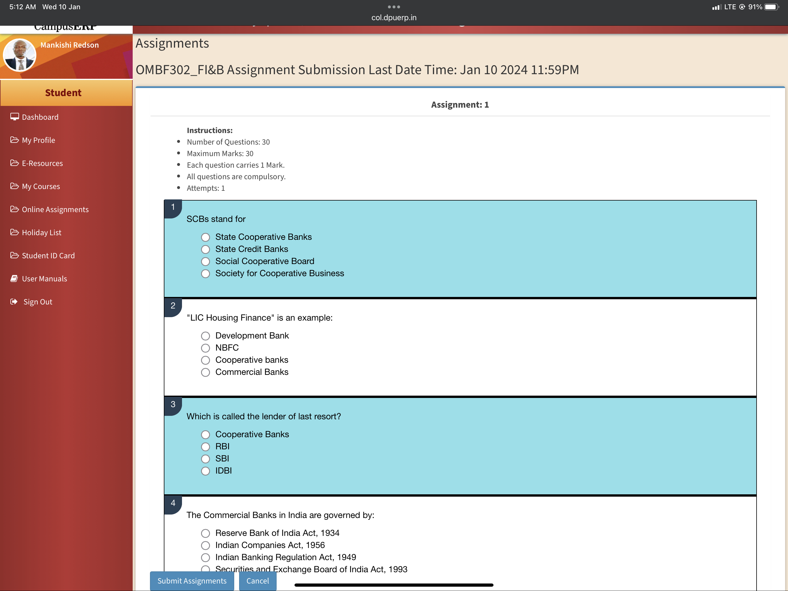 5:13 AM Wed 10 Jan . . . . LTE @ 91% Yahoo Mail|