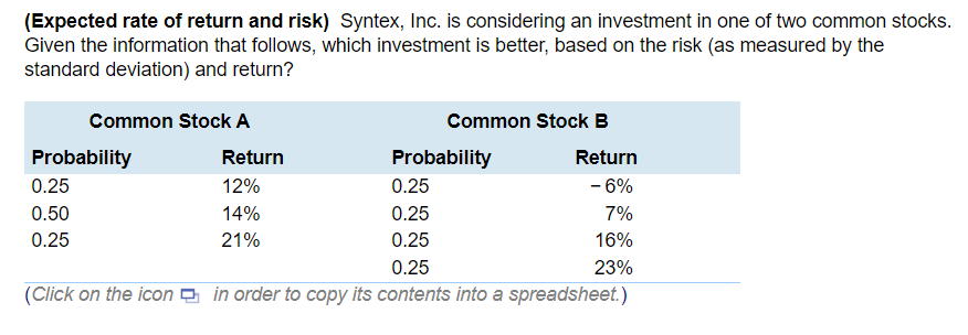 a. Given the information in the table, the