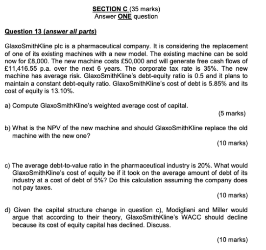 can help answer question d ? SECTION C (35 marks)