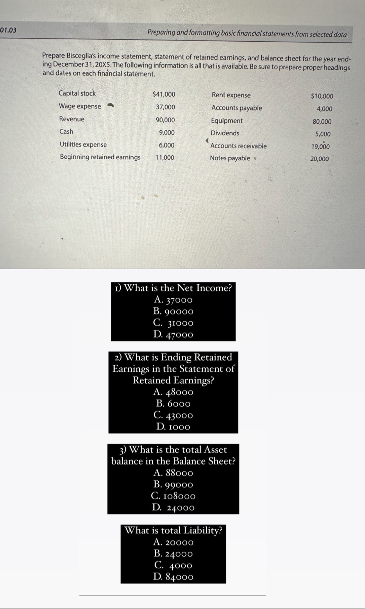 01.03 Preparing and formatting basic nancial