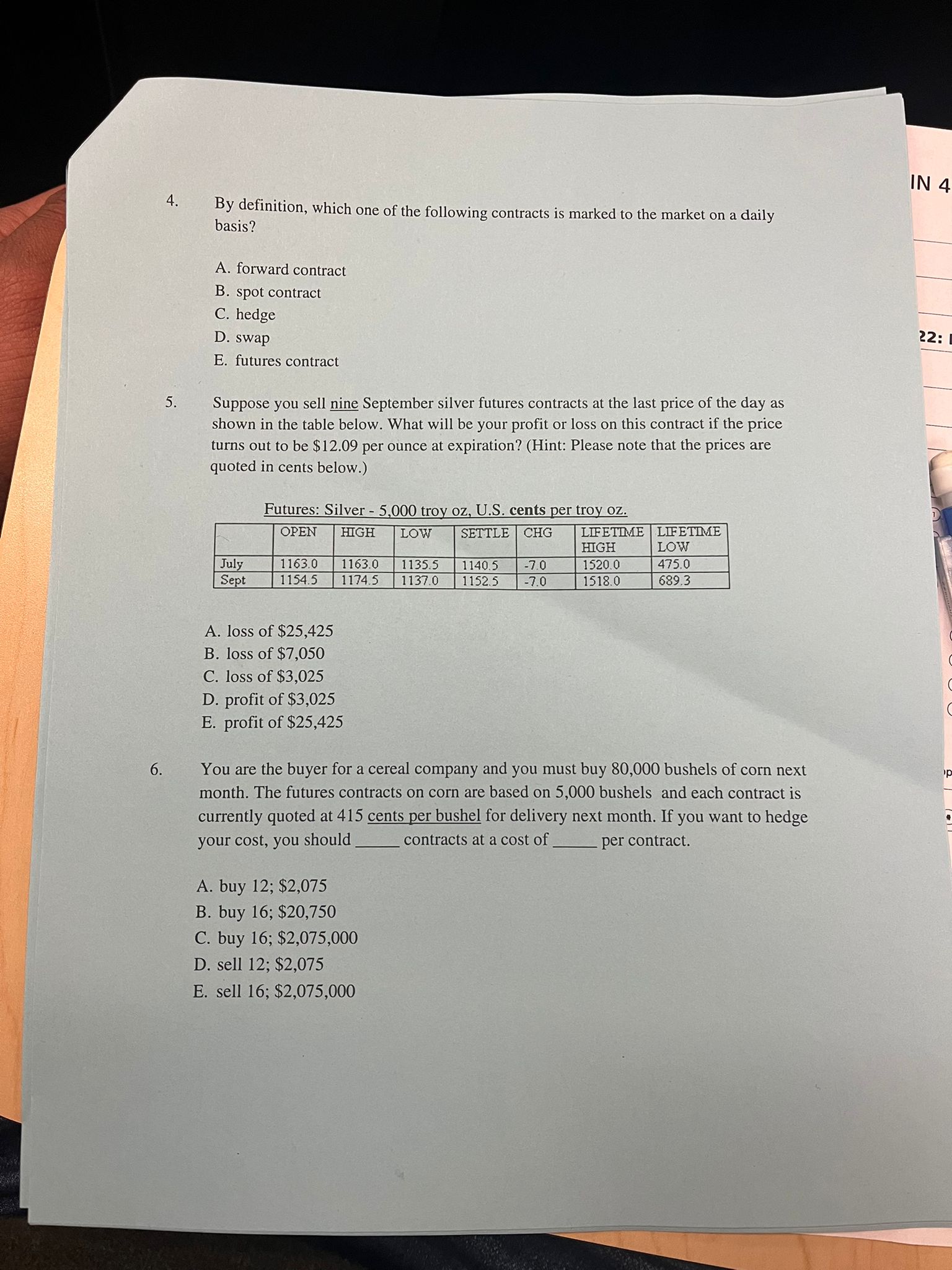 N 4610 Formula Sheet - FIN 4610 Midterm 2 1.