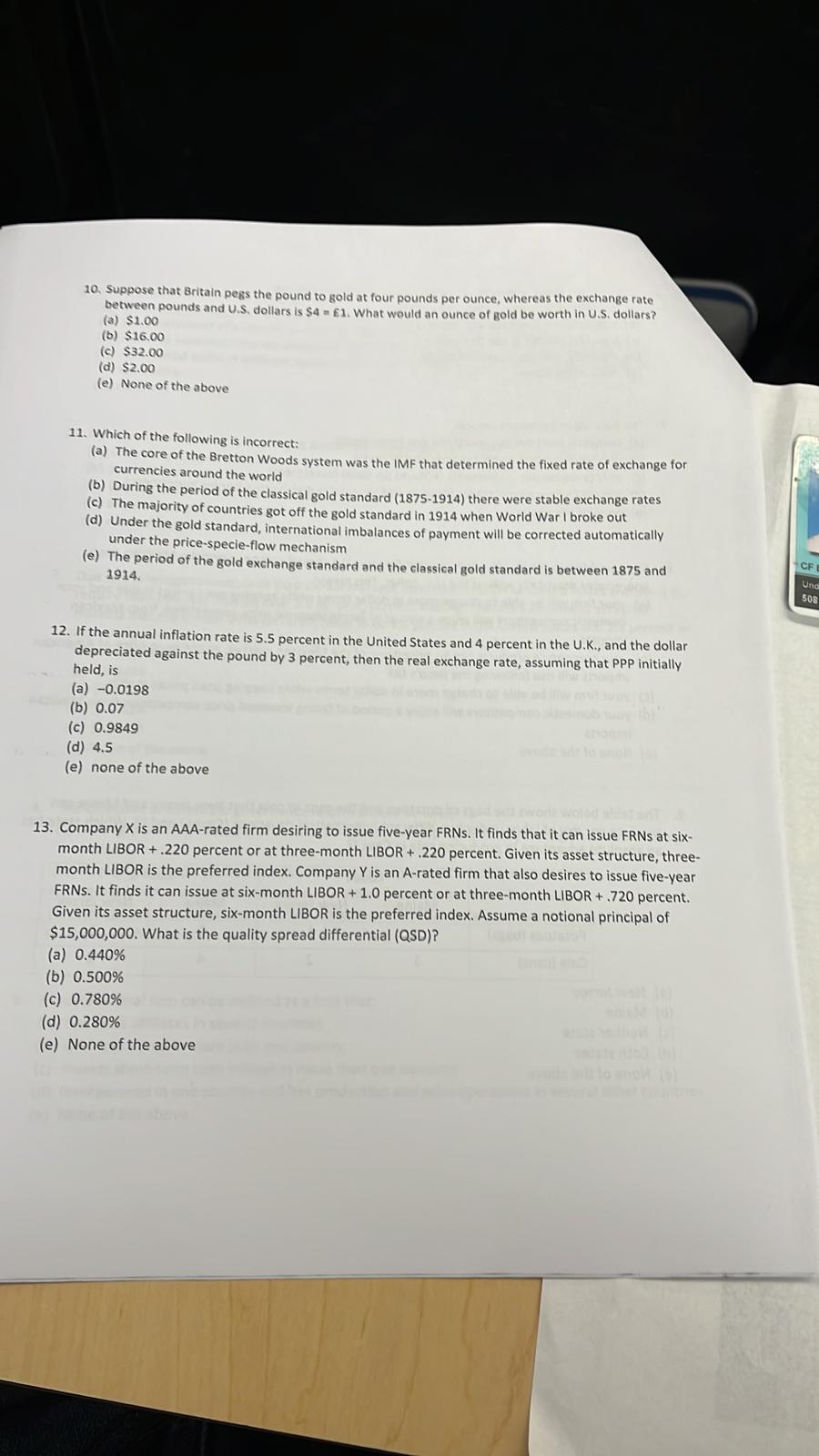 N 4610 Formula Sheet - FIN 4610 Midterm 2 1.