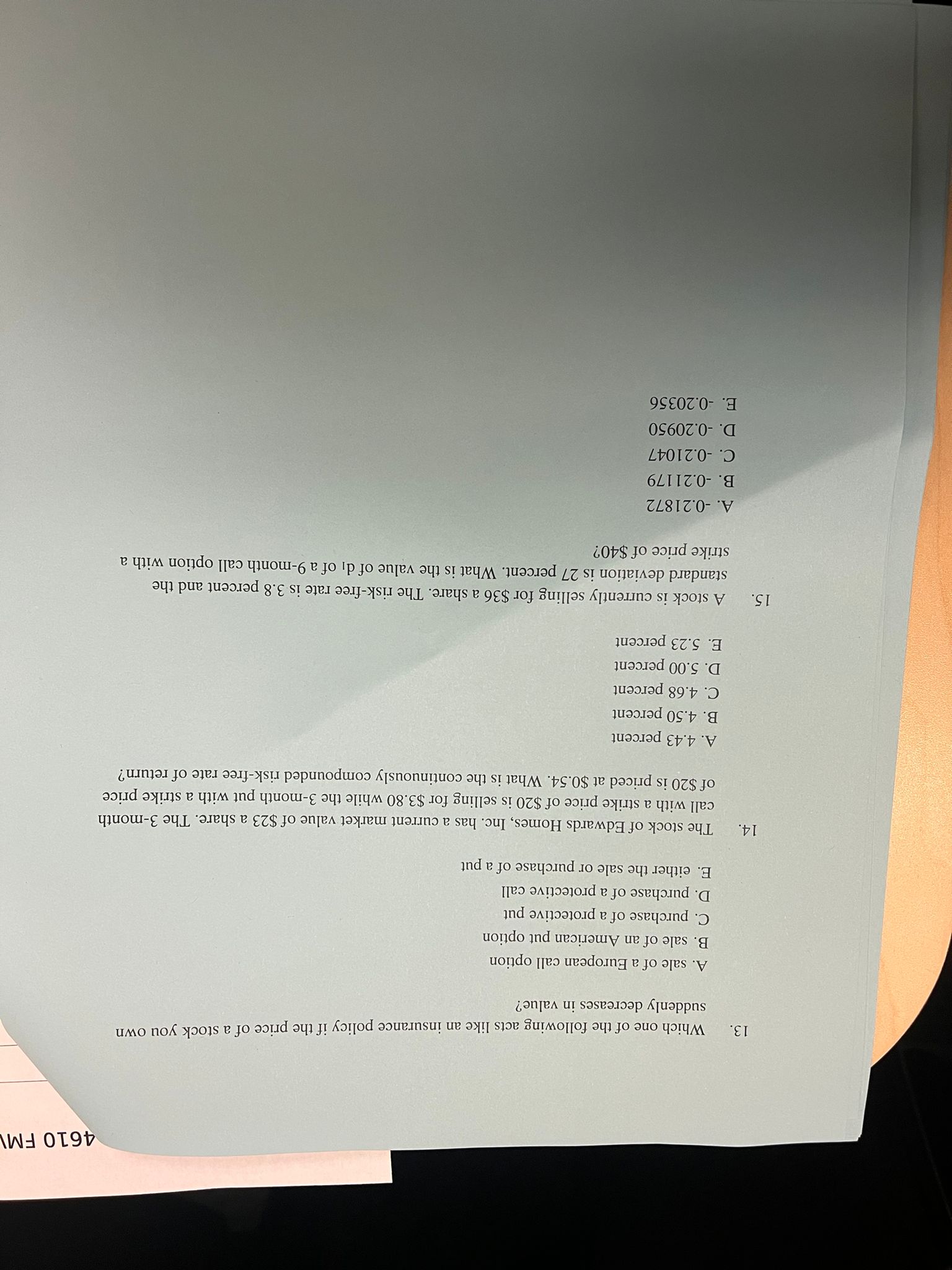 N 4610 Formula Sheet - FIN 4610 Midterm 2 1.