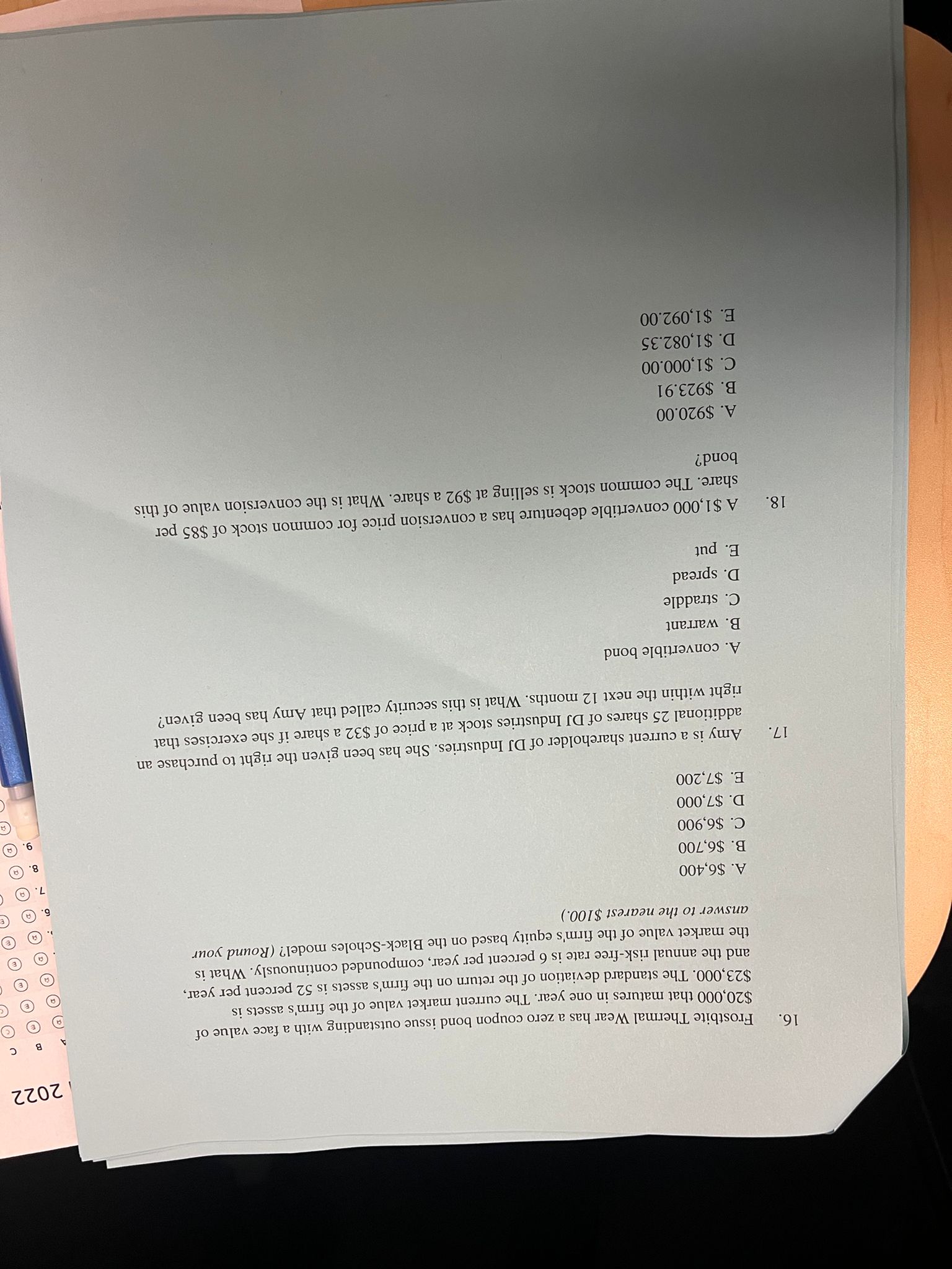 N 4610 Formula Sheet - FIN 4610 Midterm 2 1.