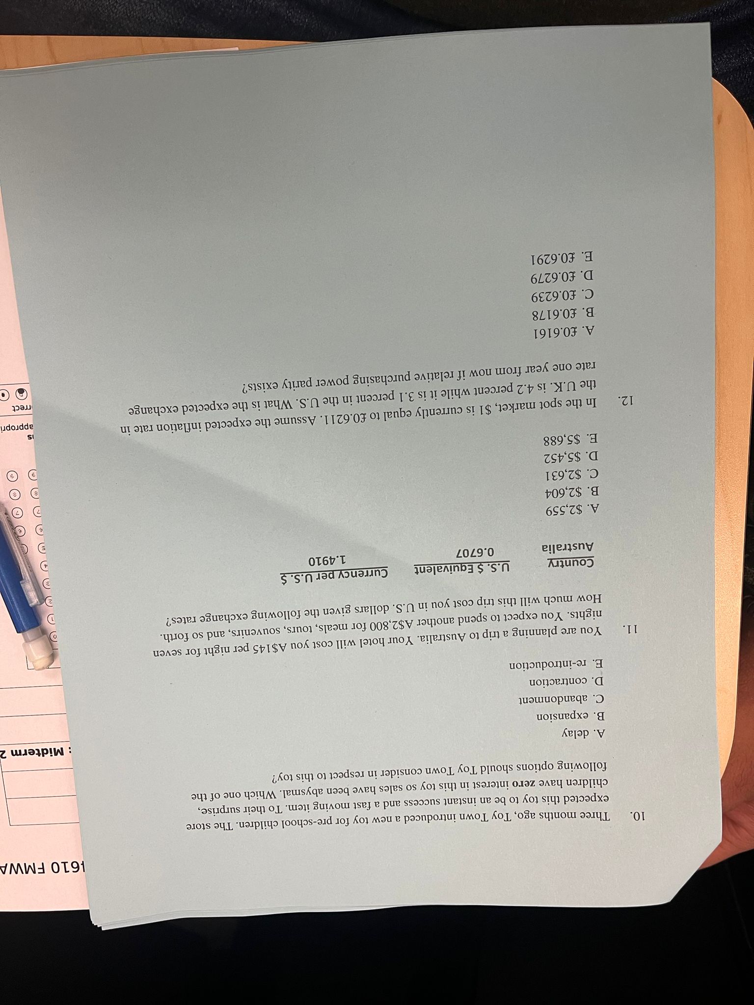 N 4610 Formula Sheet - FIN 4610 Midterm 2 1.