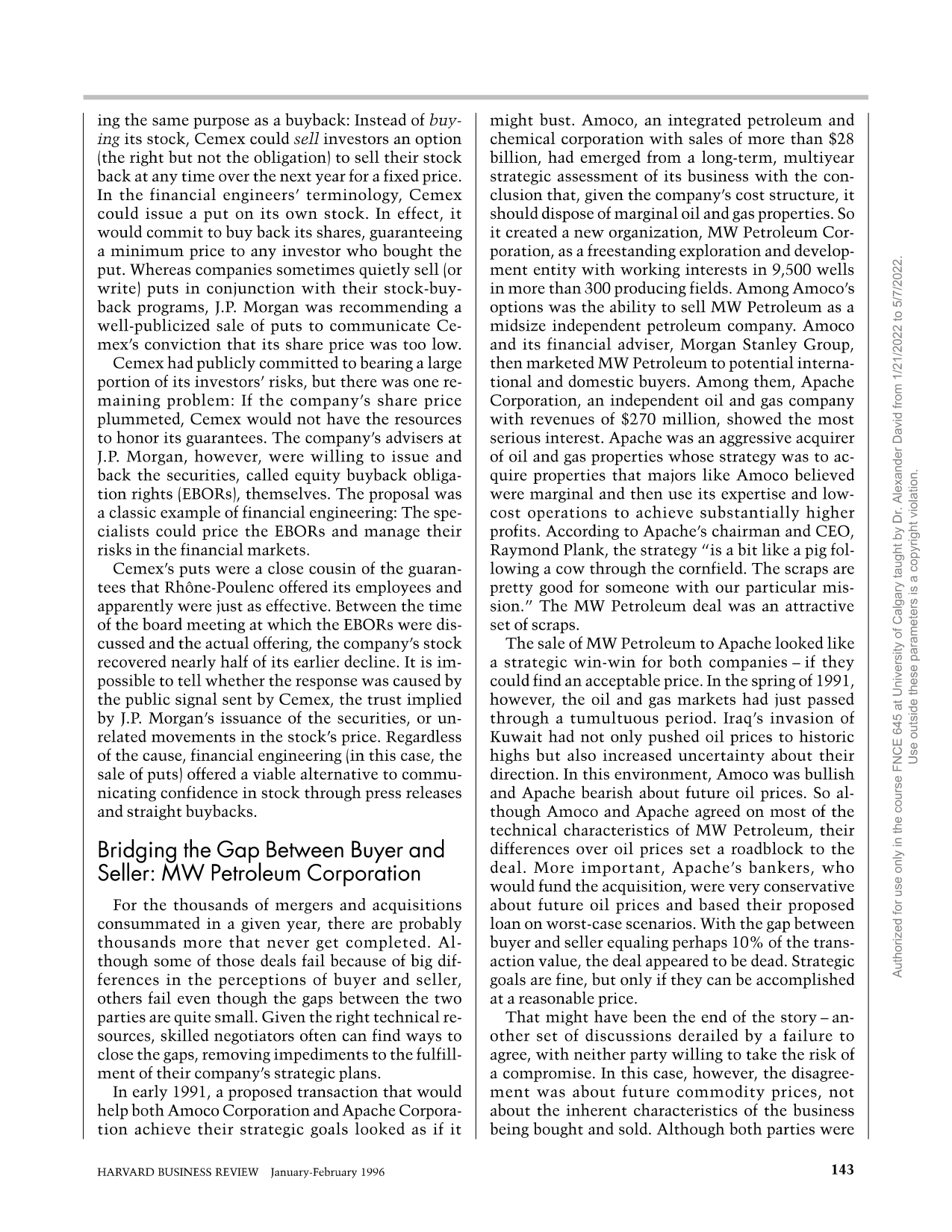 In the MW Petroleum - Apache Case: (a) With the