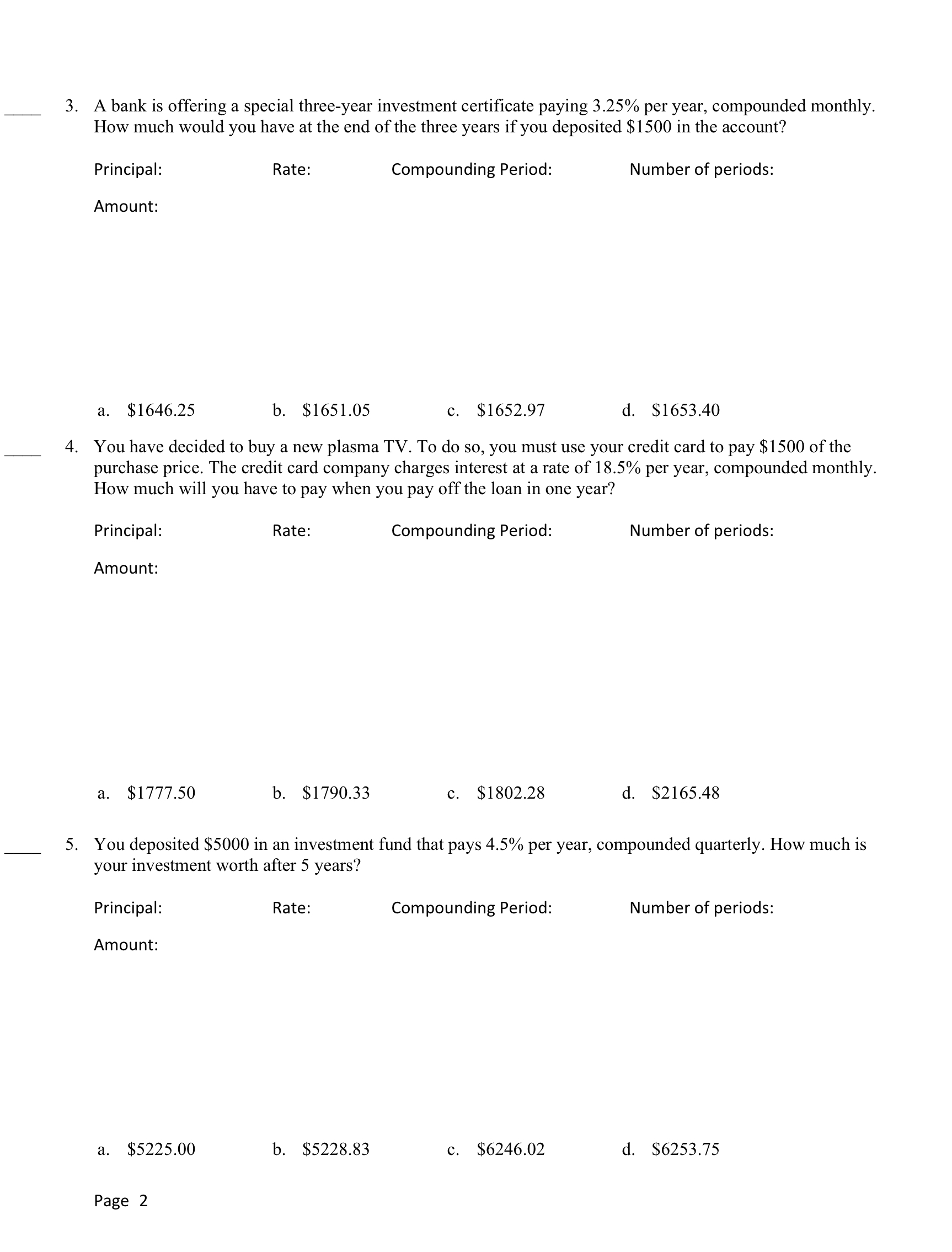 MBF 3C1 Lesson 9 Assignment In this assignment