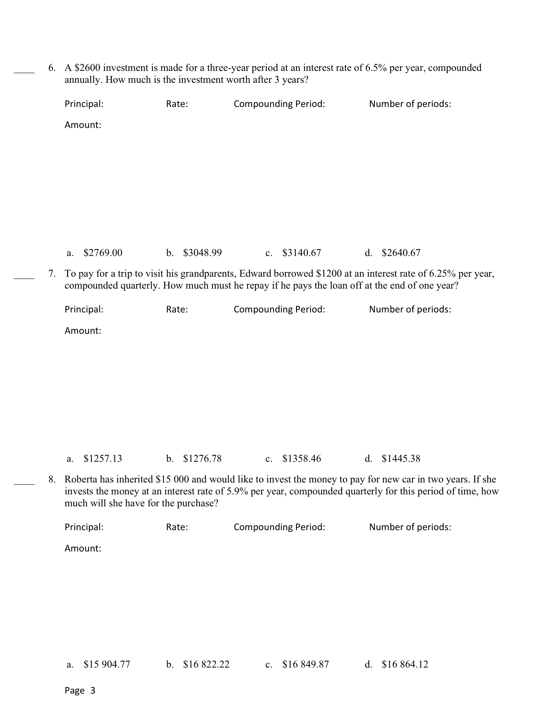 MBF 3C1 Lesson 9 Assignment In this assignment