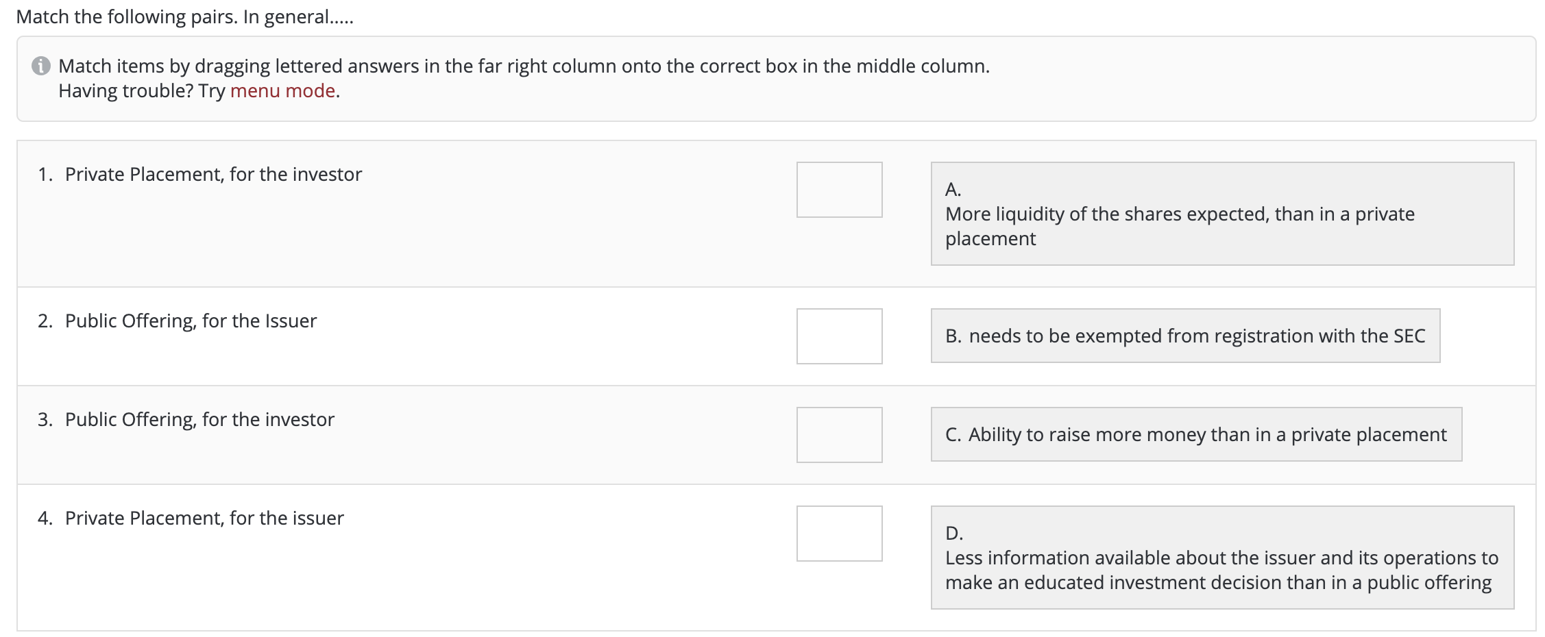 hi Can please answer the question below matching