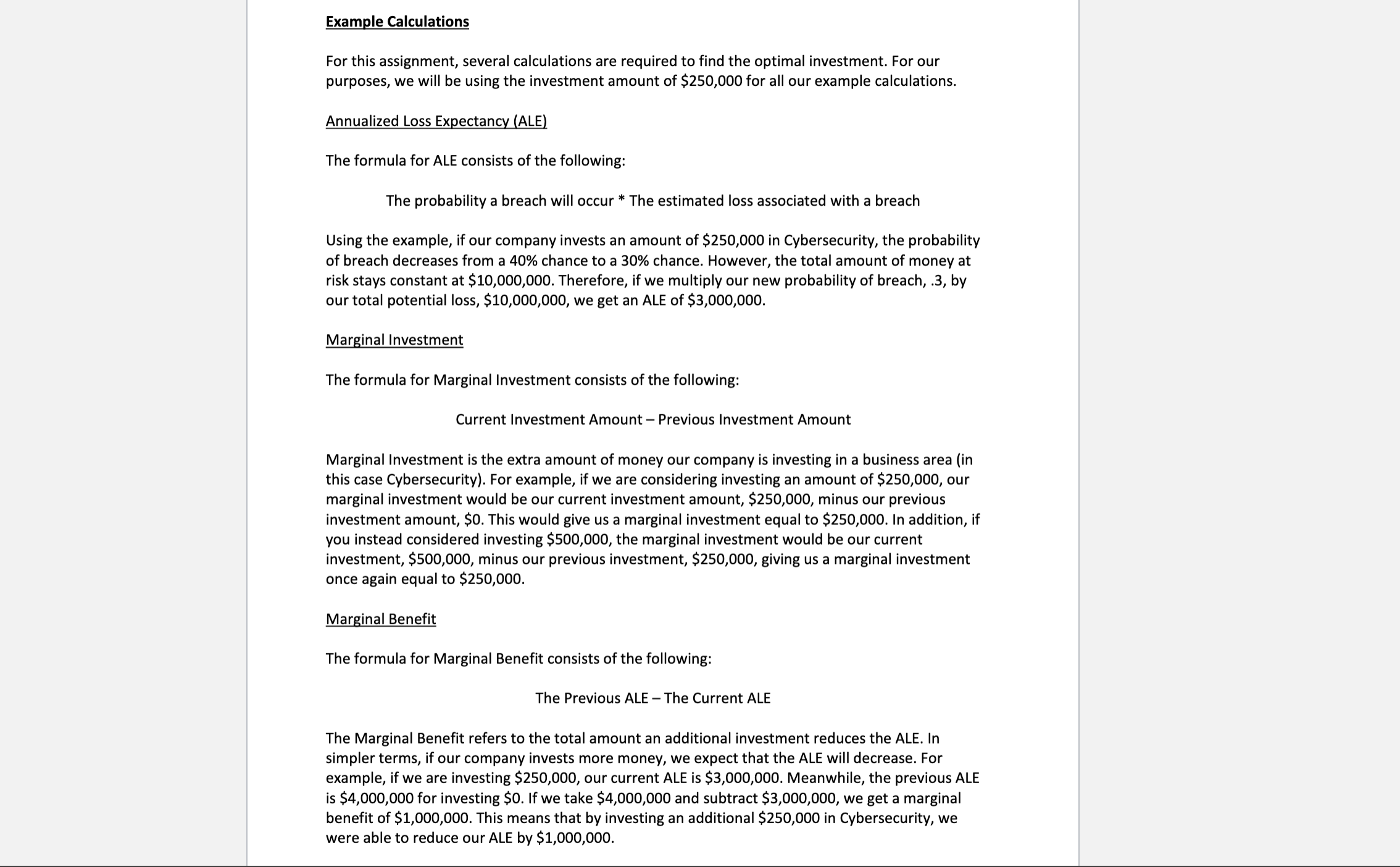 Your assignment: Complete the spreadsheet posted