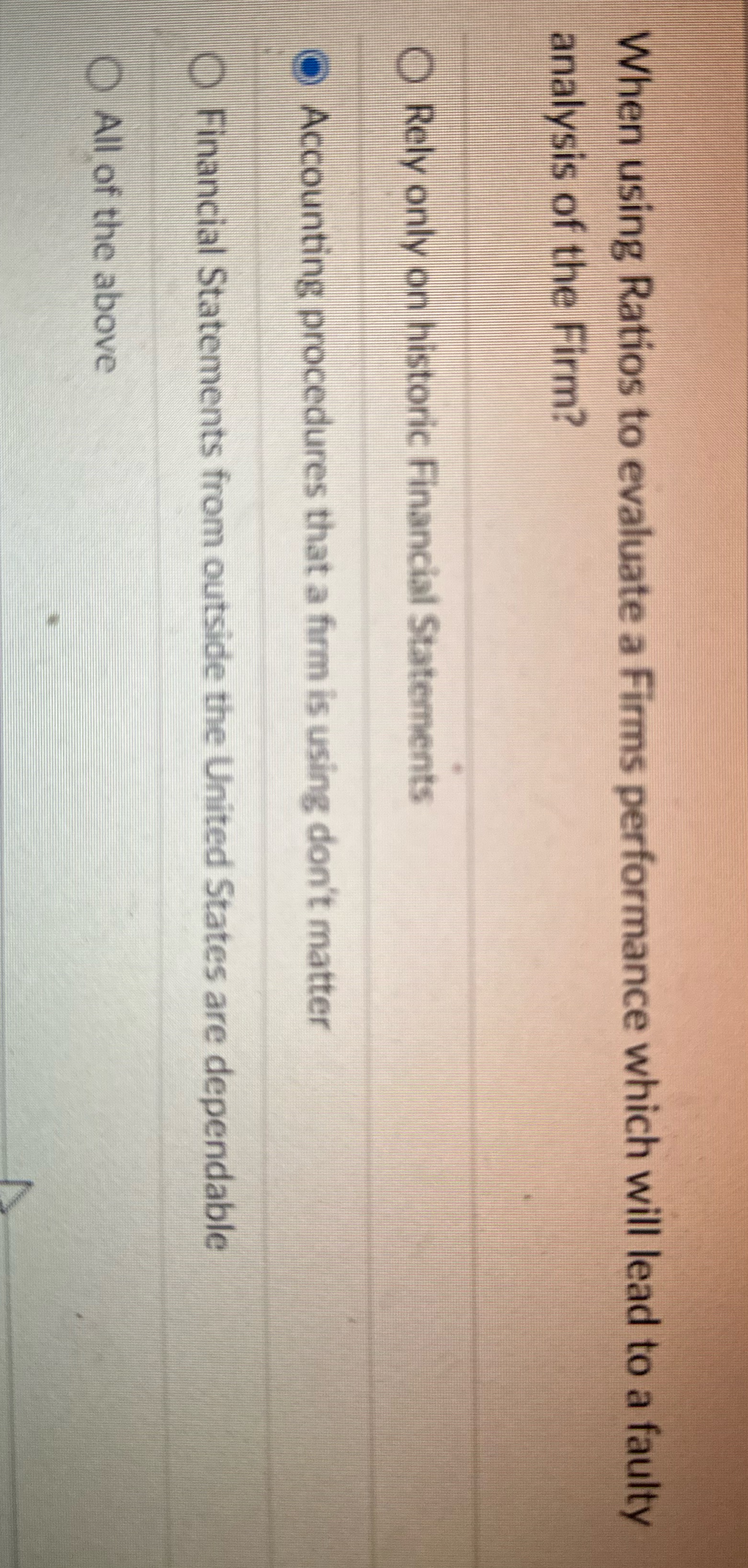 I want correct option? When using Ratios to