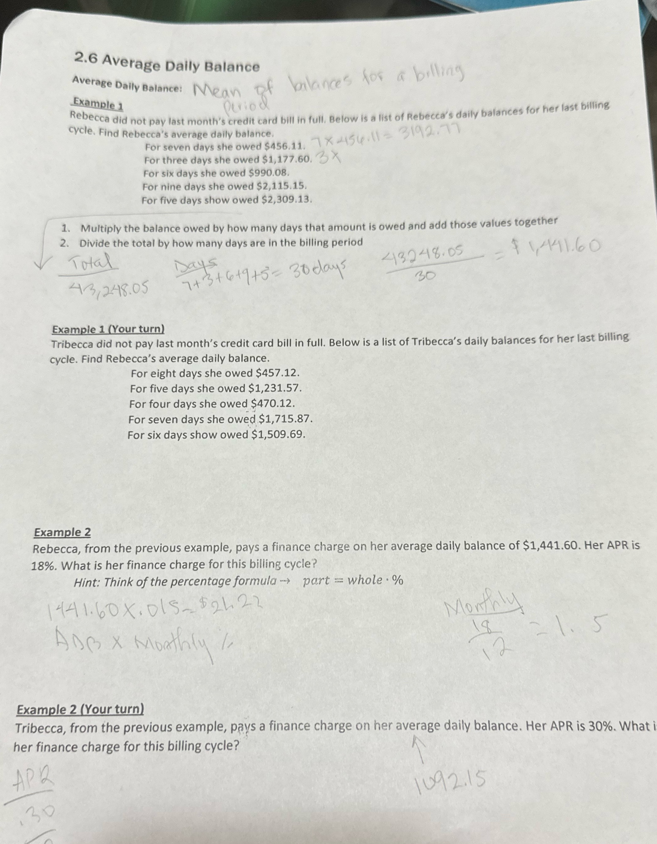 Can you answer my question 2.6 Average Daily