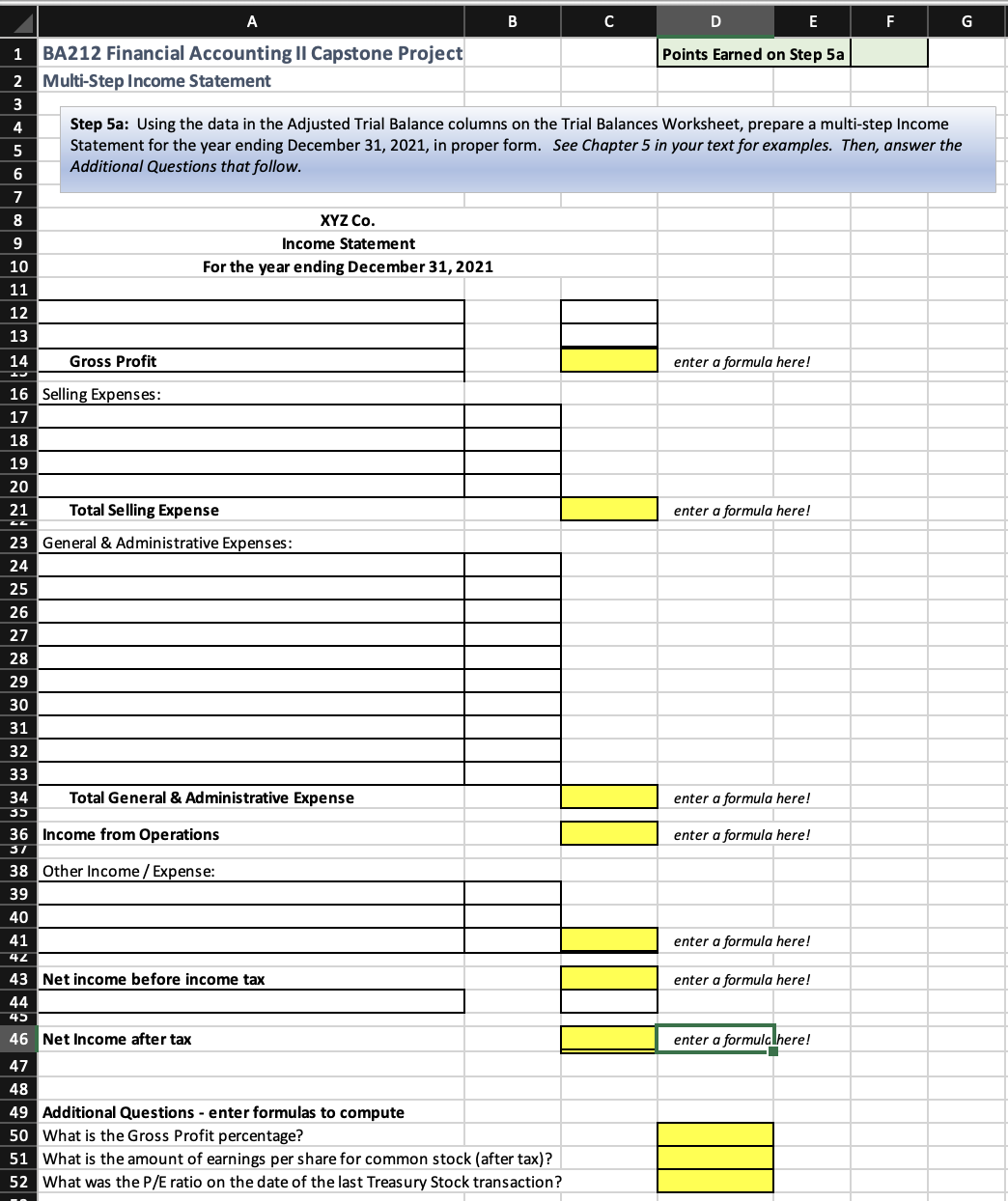 Need help with steps 5 a. b. c the last slides.