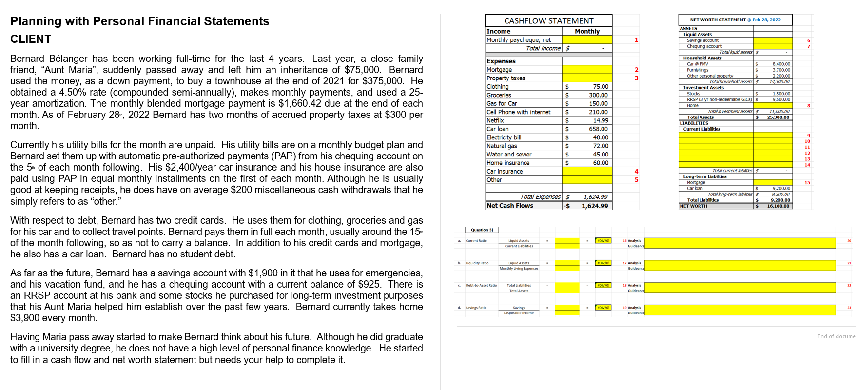 Planning with Personal Financial Statements