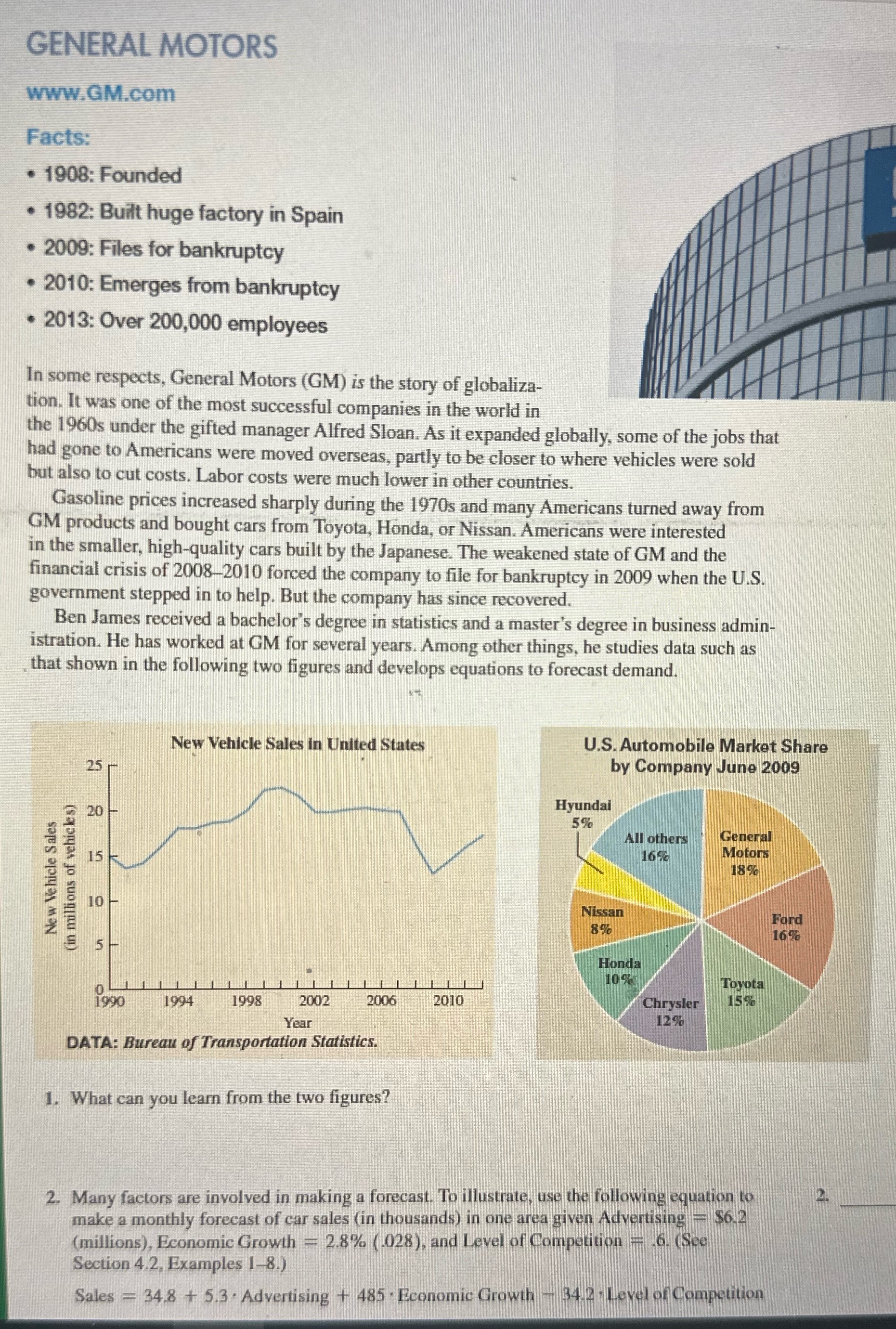 GENERAL MOTORS www.GM.com Facts: . 1908: Founded