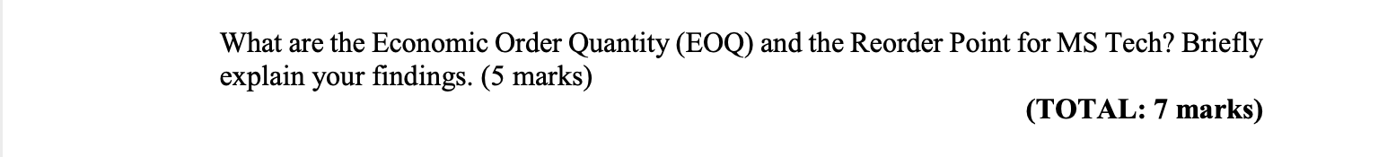 USE THE INFORMATION BELOW TO ANSWER SECTION A AND