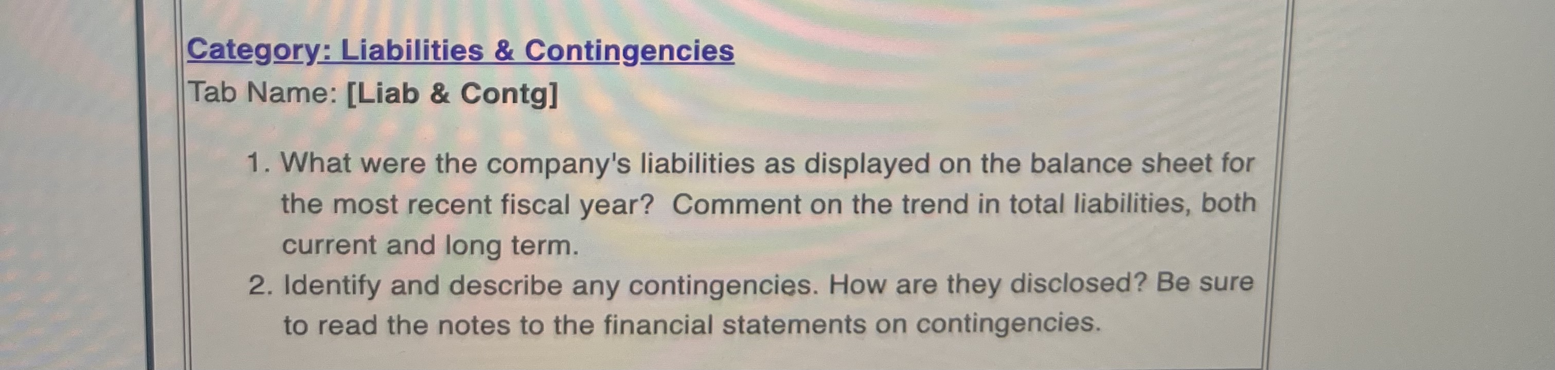 I have an assignment which is called SEC 10-K