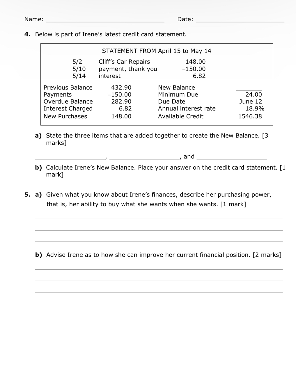 This is everyday math. with the questions below