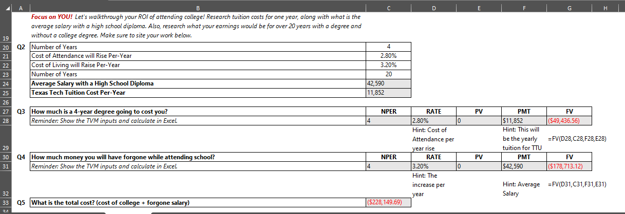 A B C D G H Focus on YOU! Let's walkthrough