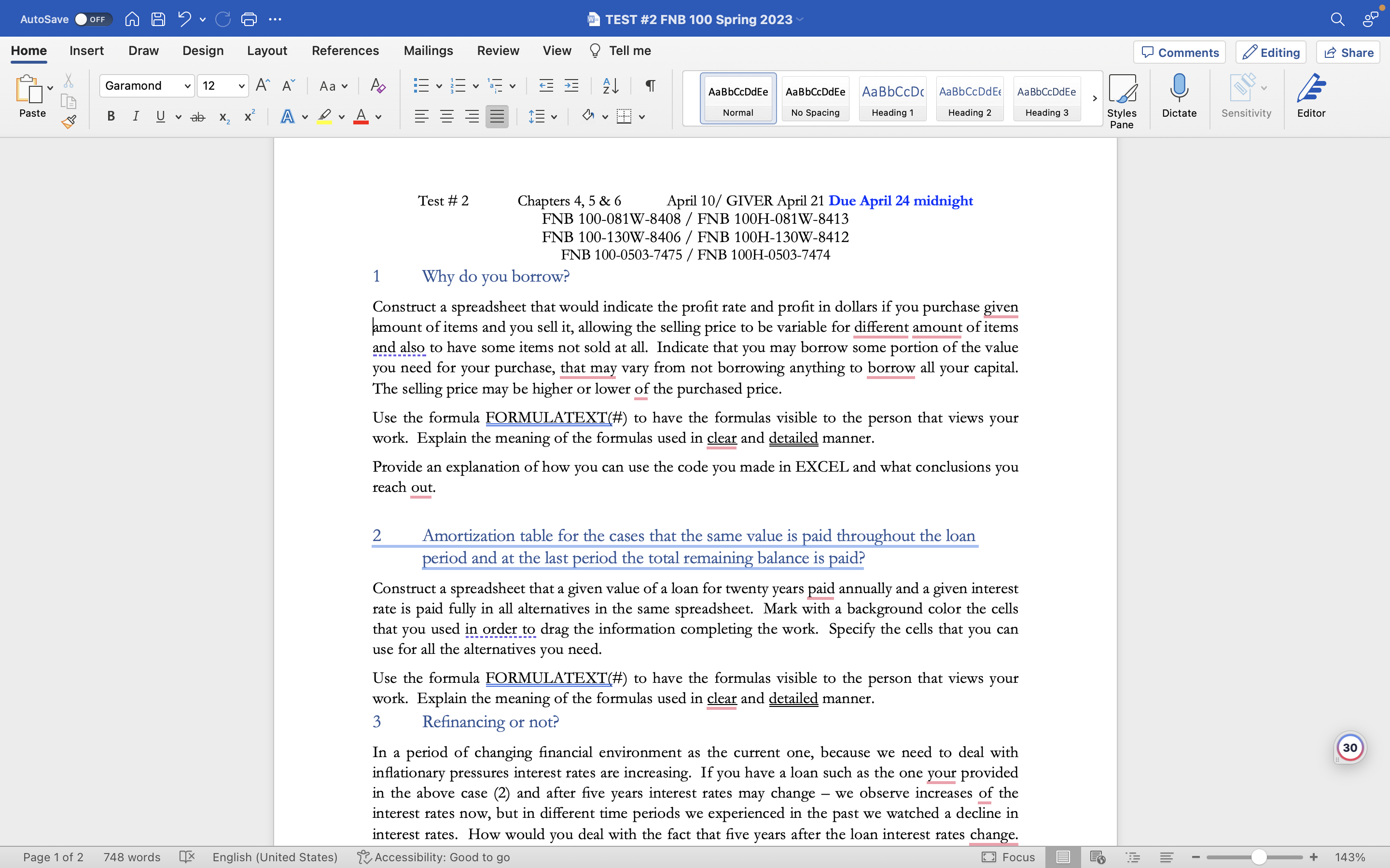 AutoSave one in TEST #2 FNB1DO Spring 2023 Home