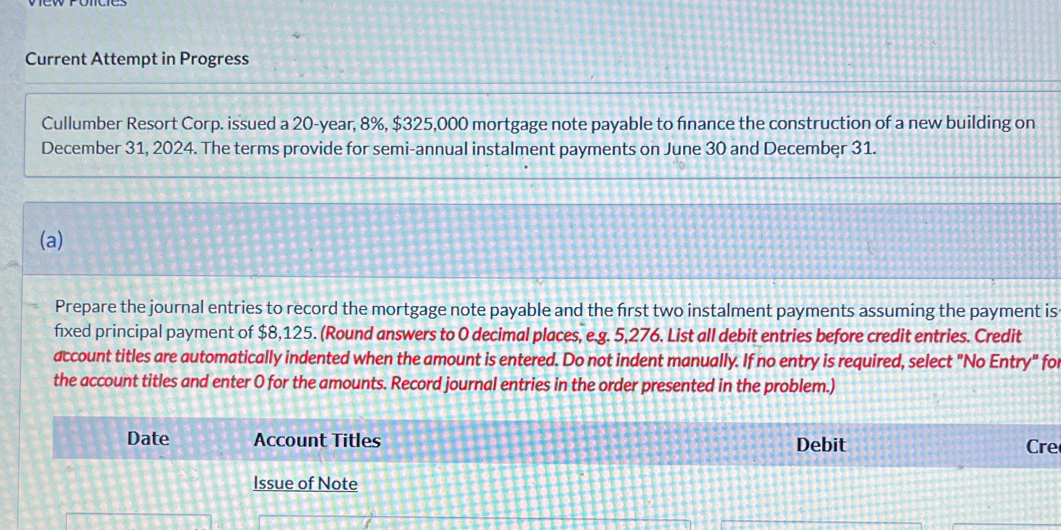 Current Attempt in Progress Cullumber Resort