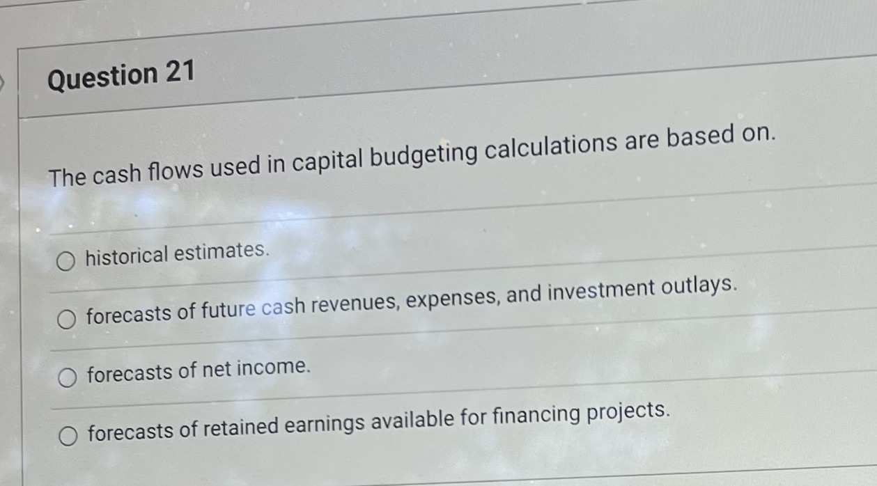 Question 21- Choose between multi choice options