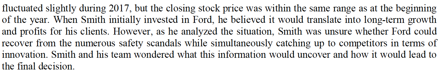 Read the case "Ford Motor Company: Basic