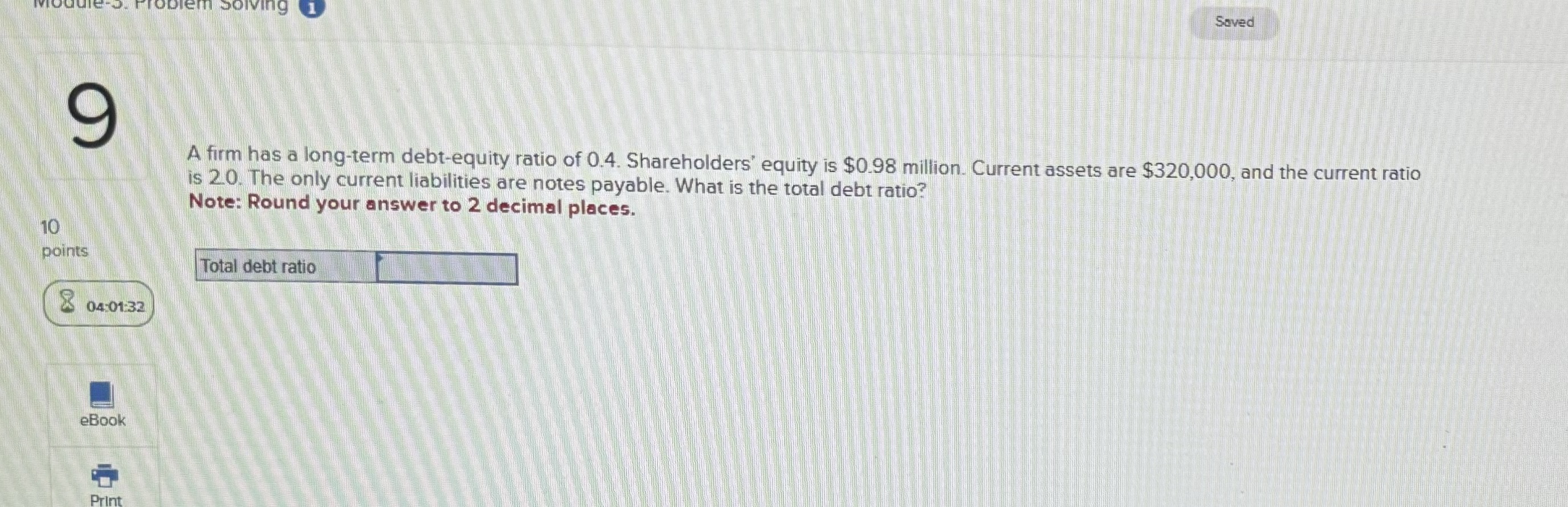 Module-3: Problem Solving Gi Saved 2 Net income $
