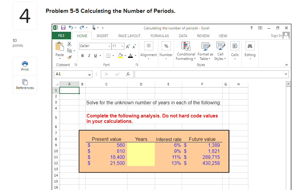 Problem 5-2 Calculating Future Values.