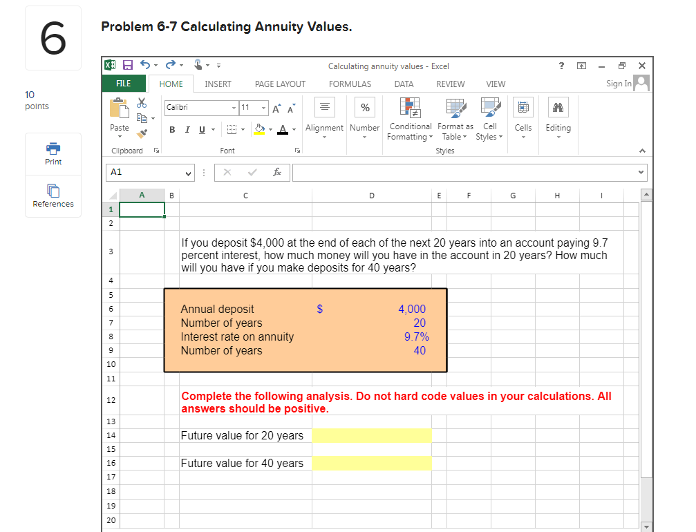Problem 5-2 Calculating Future Values.