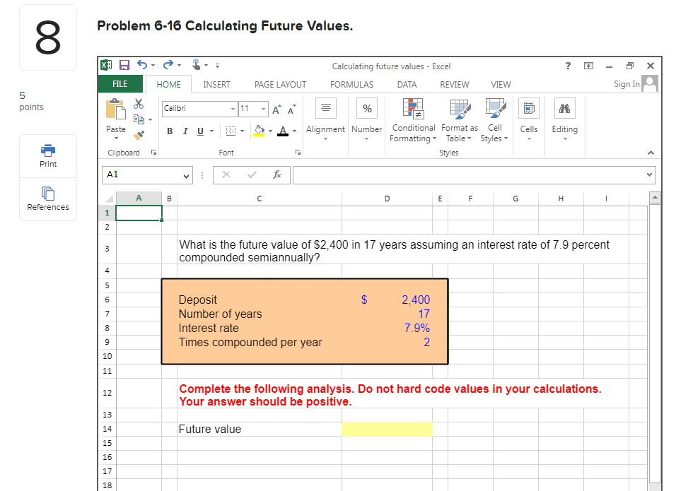 Problem 5-2 Calculating Future Values.