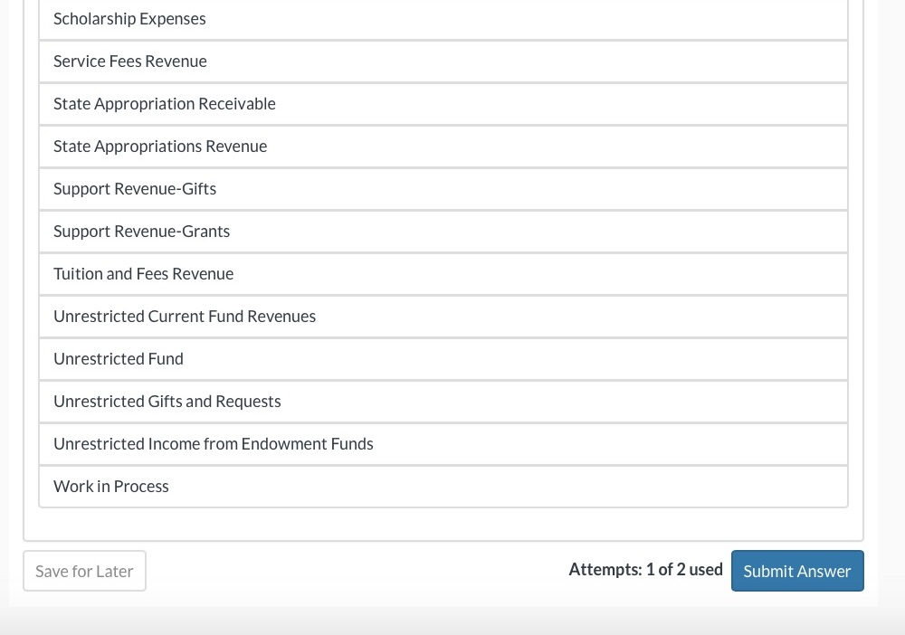 I need help selecting the proper accounts. I only
