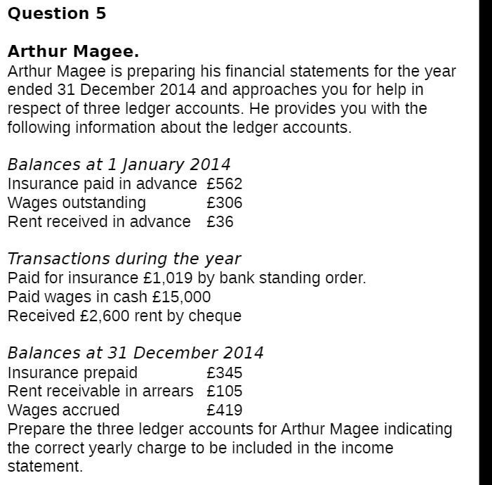 Question 5 Arthur Magee. Arthur Magee is