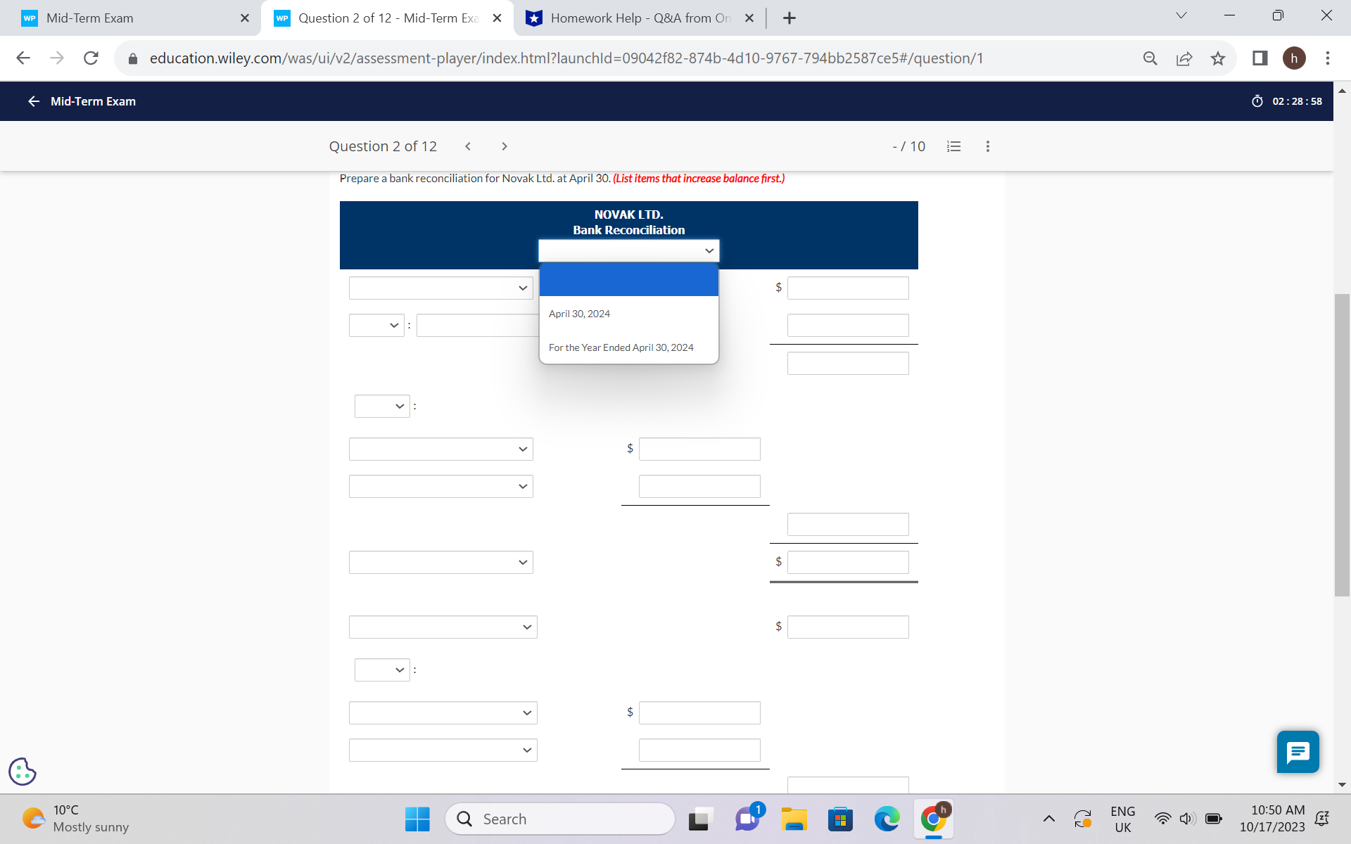 need help with accounting question please WP