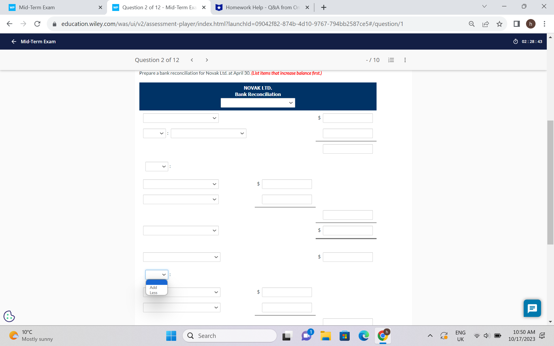 need help with accounting question please WP