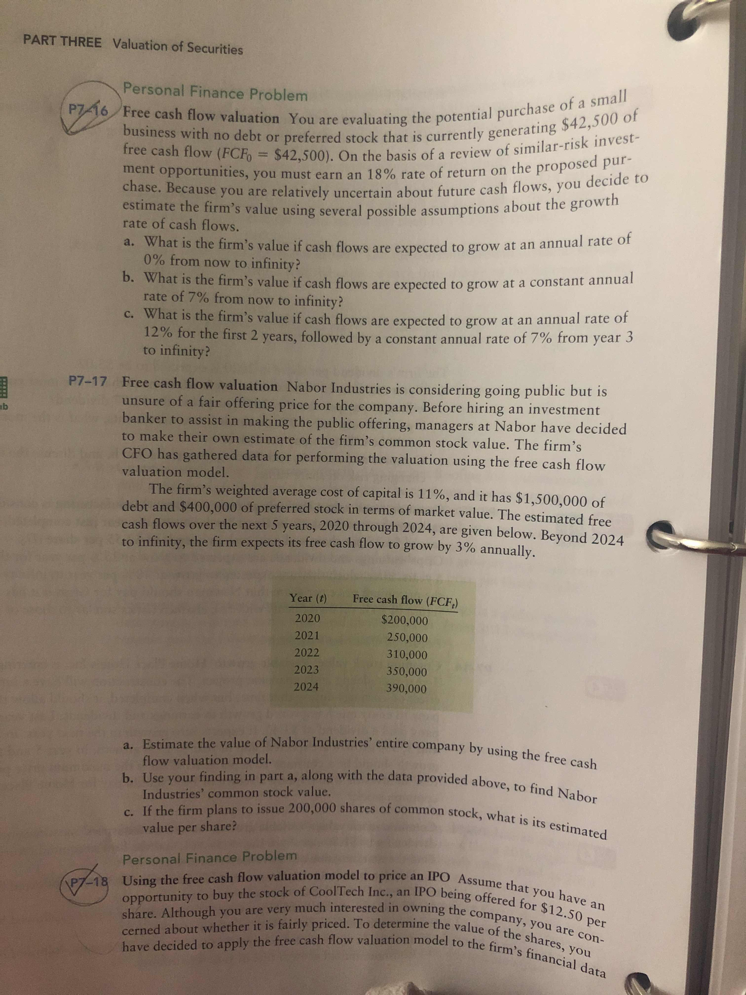 p7-16) Need help solving parts a through c PART