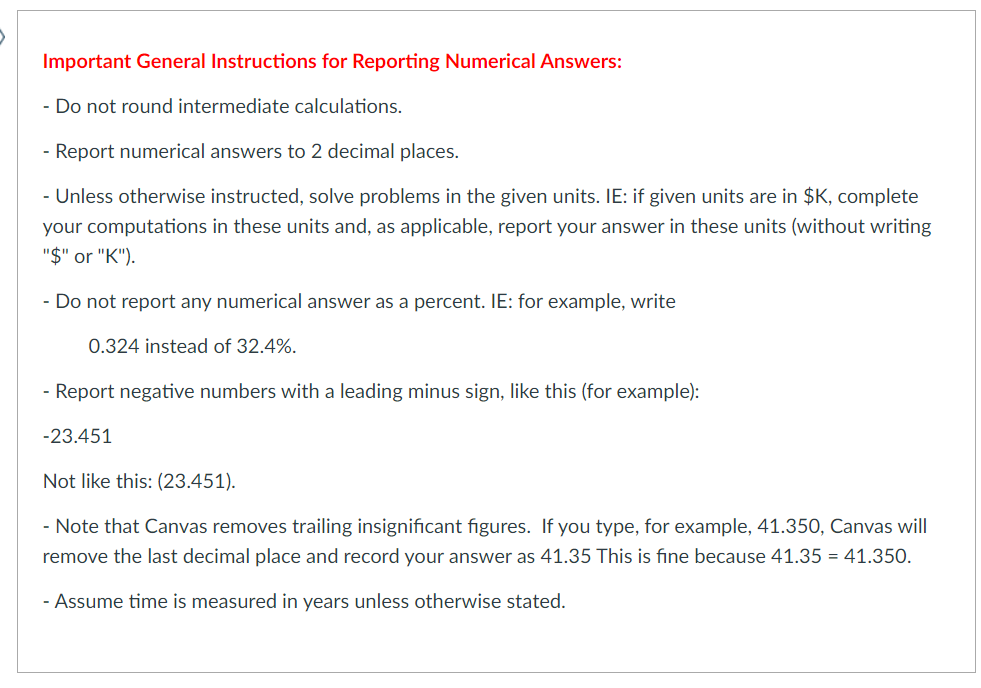 Important General Instructions for Reporting