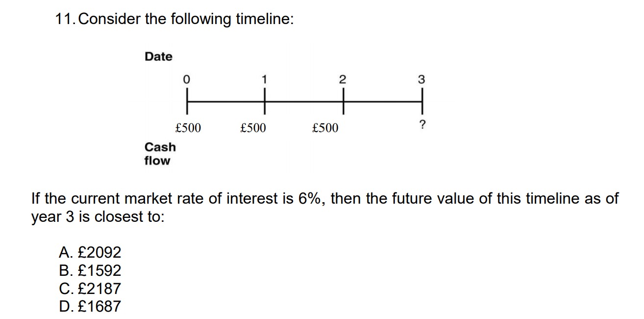 Please Help! 11.Consider the following timeline: