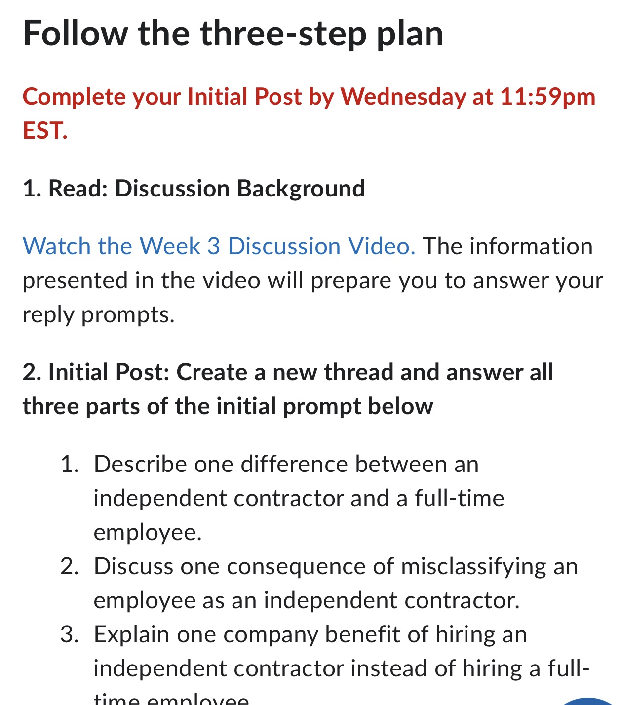 Follow the three-step plan Complete your Initial